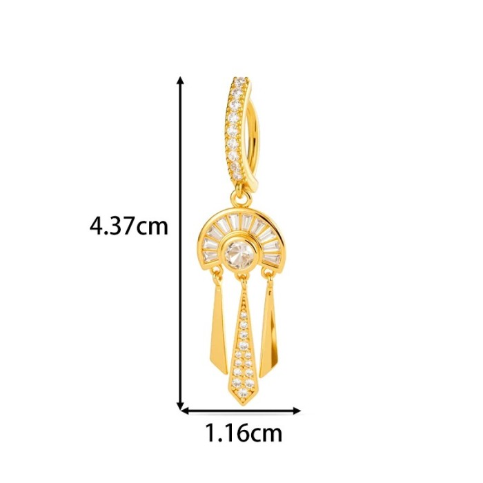 Piercing Ombelico Oro Art Déco con Pendenti e Zirconi | DoniPreziosi