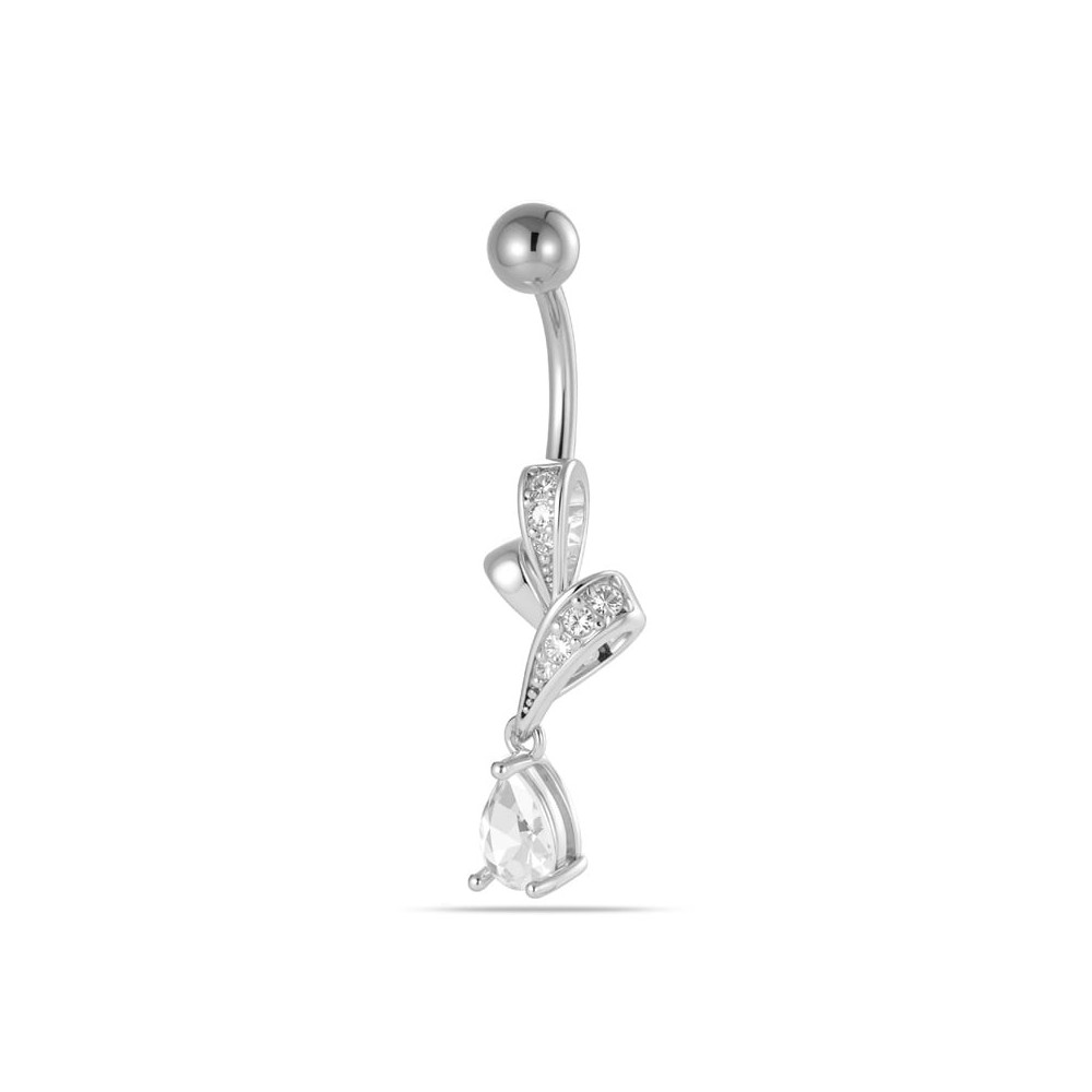 Piercing Ombelico Fiocco con Goccia Brillante | Gioiello Donna