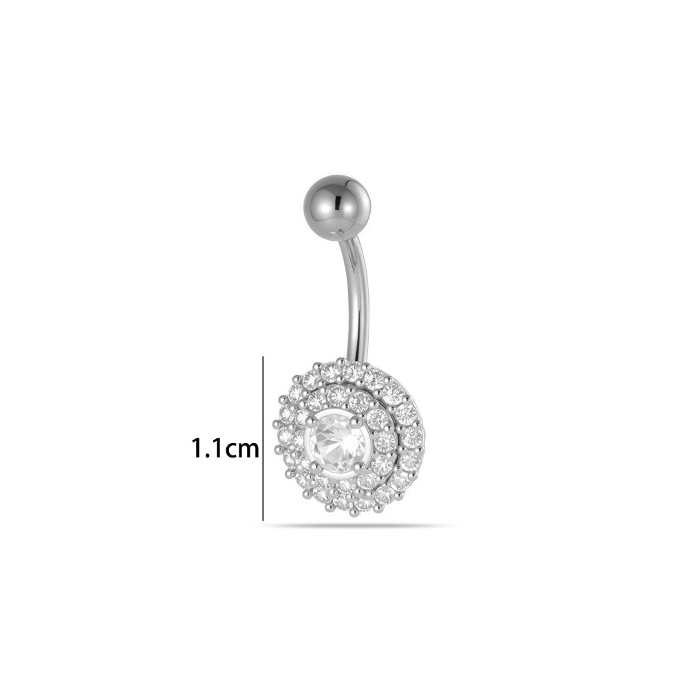 Piercing Ombelico con Doppio Halo di Cristalli | DoniPreziosi