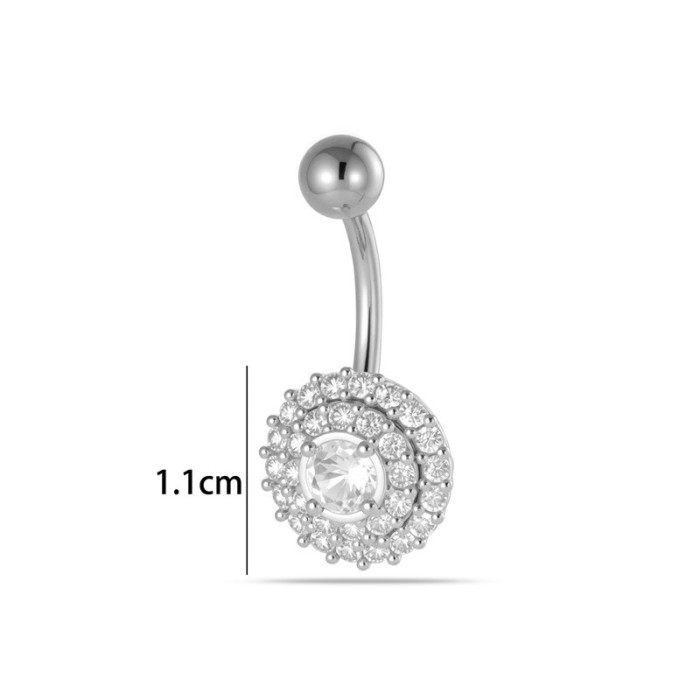 Piercing Ombelico con Doppio Halo di Cristalli | DoniPreziosi