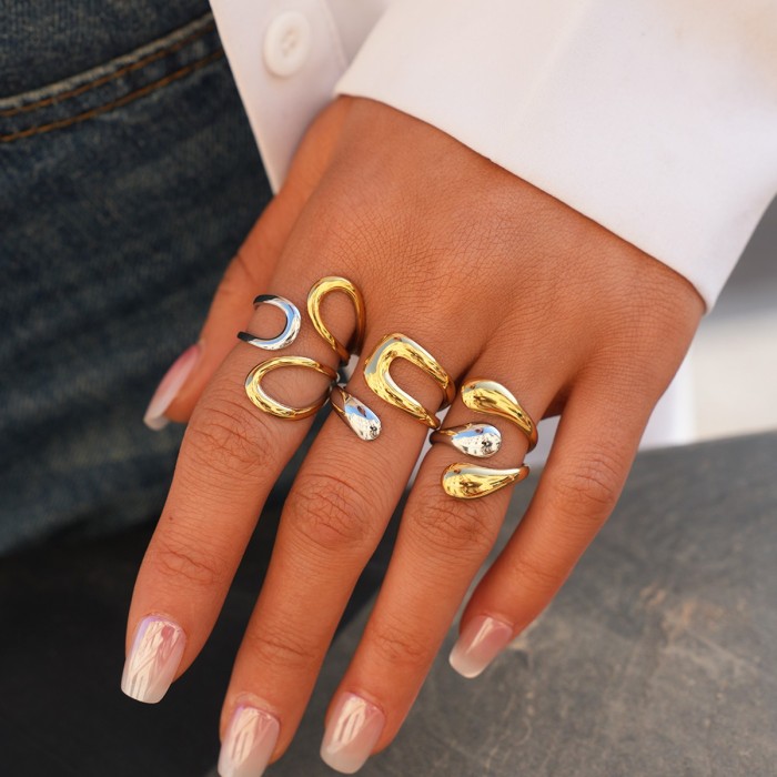 Set Anelli Golden Dome - Design Bombato