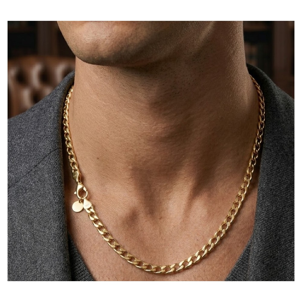 Collana Uomo Oro Giallo 18K Maglia Grumetta