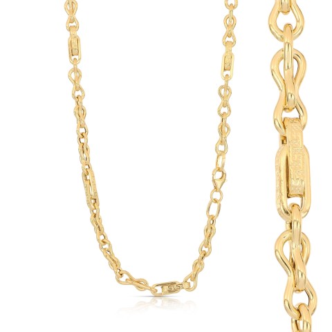Collana Uomo Oro Giallo 18 carati Maglia Greca
