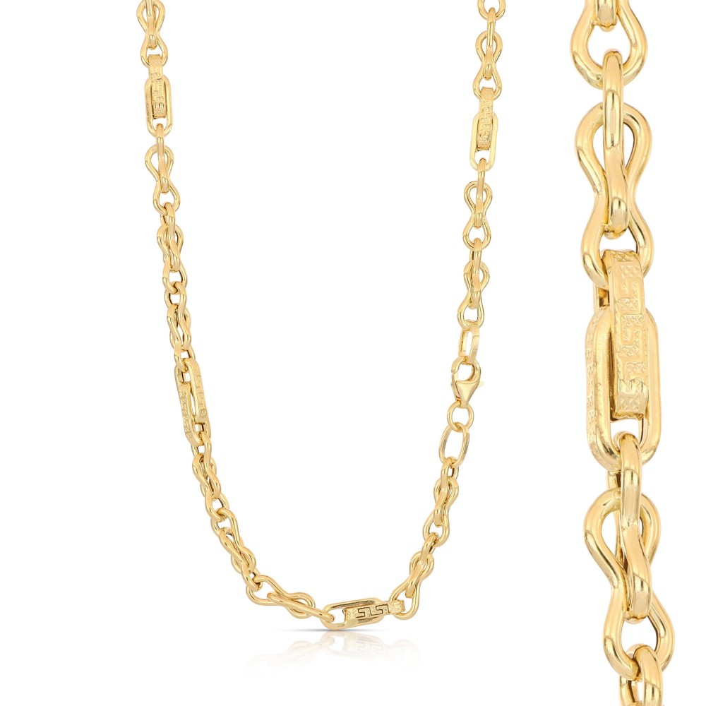 Collana Uomo Oro Giallo 18 carati Maglia Greca