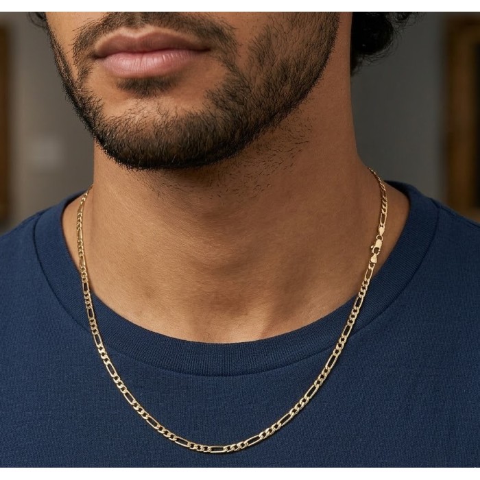 Collana 3+1 in Oro Giallo 18 carati catena classica