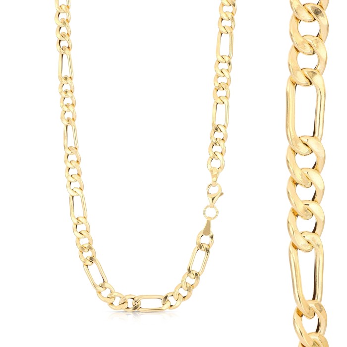 Collana 3+1 in Oro Giallo 18 carati catena classica