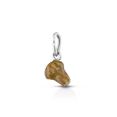 Charm babbà napoletano in Argento 800 con dettaglio ambrato – Doni Preziosi