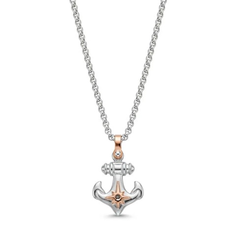 Collana uomo con ancora in acciaio – Doni Preziosi