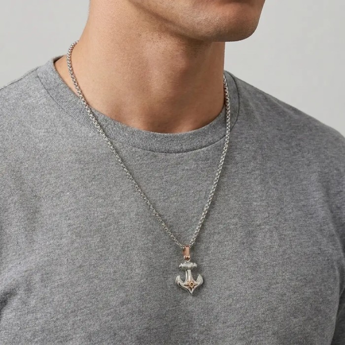 Collana Uomo Ancora in Acciaio