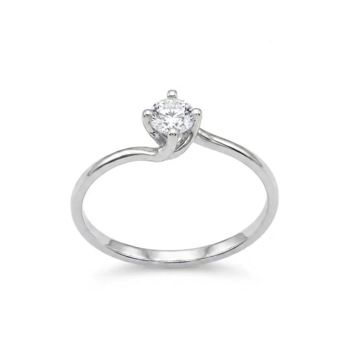 Anello solitario in oro 9 carati con pietra brillante – Doni Preziosi