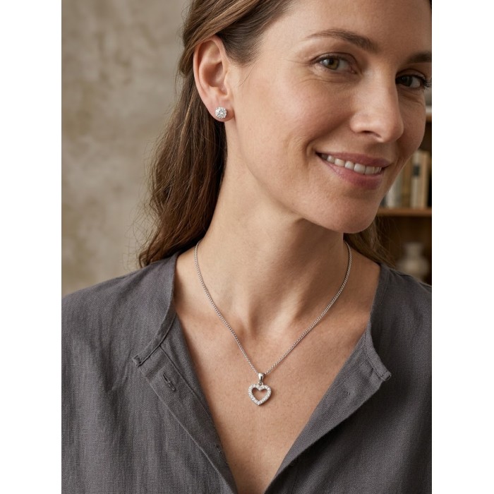 Set Parure Collana Cuore e Orecchini Punto Luce