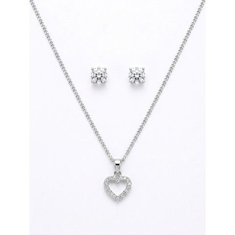 Set Parure Collana Cuore e Orecchini Punto Luce