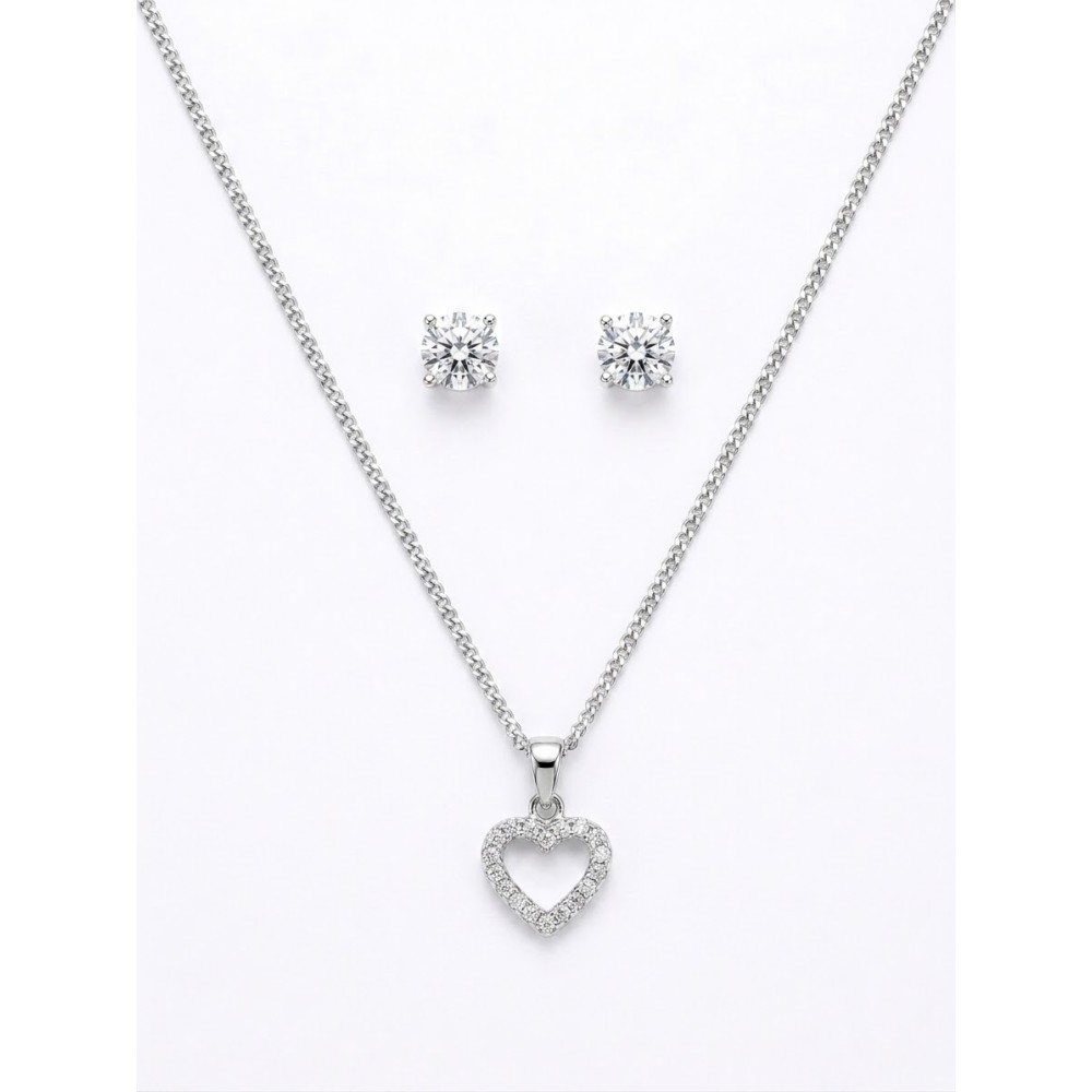 Set Parure Collana Cuore e Orecchini Punto Luce