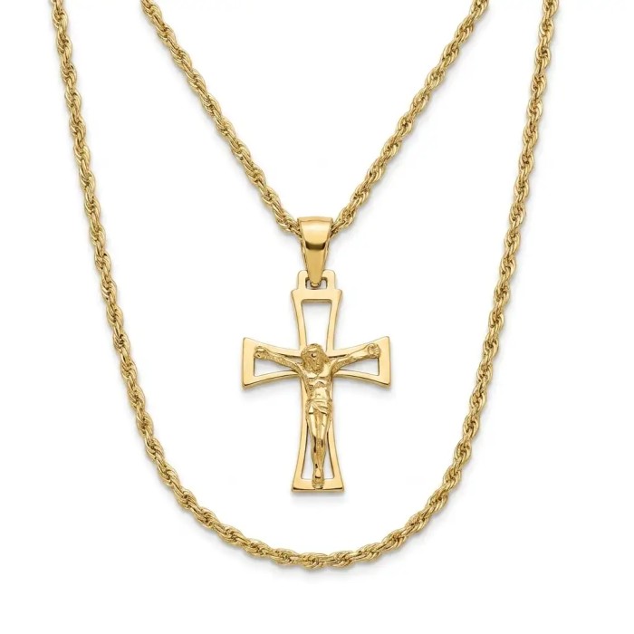 Collana funetta uomo con crocifisso traforato in Argento 925 placcato oro giallo – Doni Preziosi
