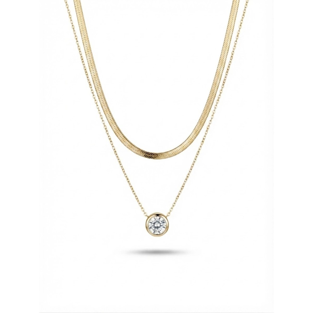 Collana Doppia Snake & Punto Luce