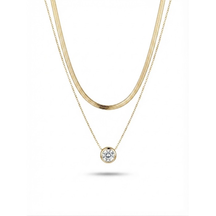 Collana Doppia Snake & Punto Luce