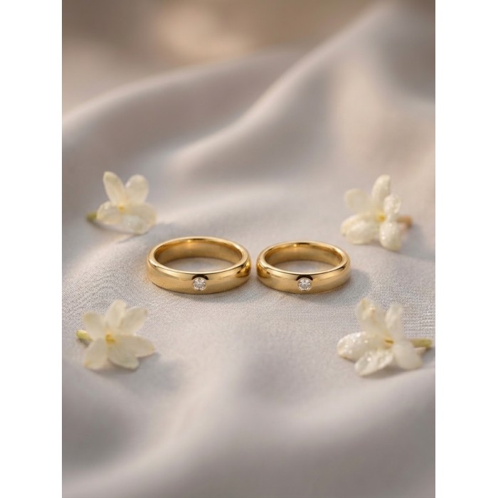 Fedi in argento 925% placcate ORO GIALLO con zircone