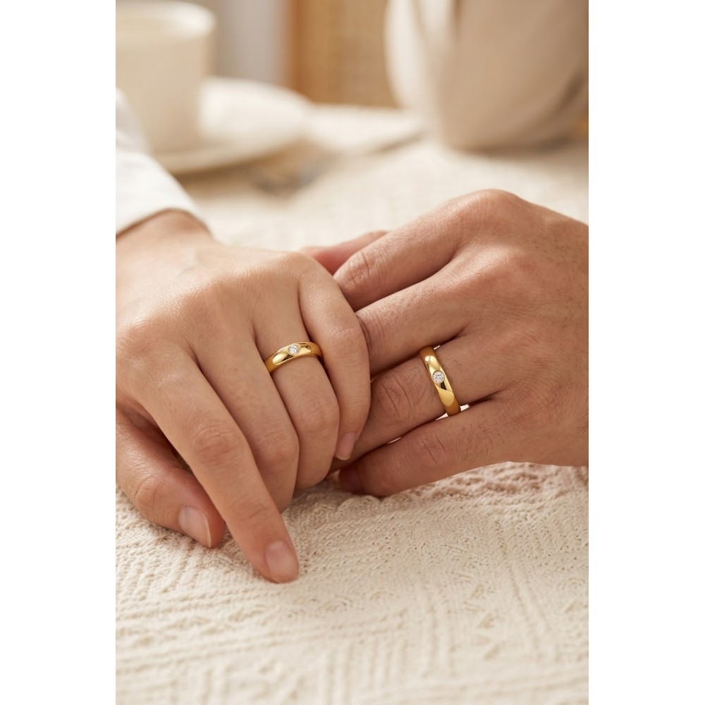 Fedi in argento 925% placcate ORO GIALLO con zircone