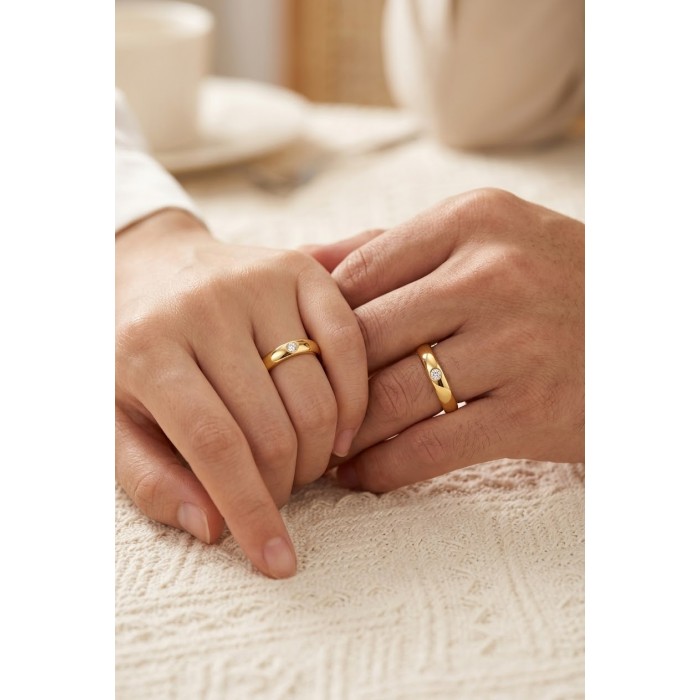Fedi in argento 925% placcate ORO GIALLO con zircone