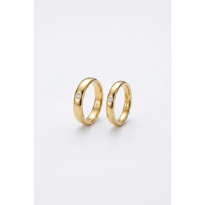 Fedi in argento 925% placcate ORO GIALLO con zircone