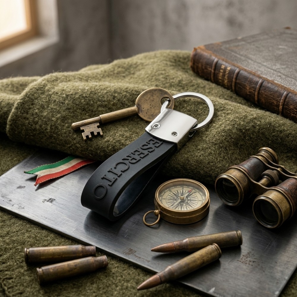 PORTACHIAVI IN GOMMA ESERCITO ITALIANO ( INCISIONI OMAGGIO)