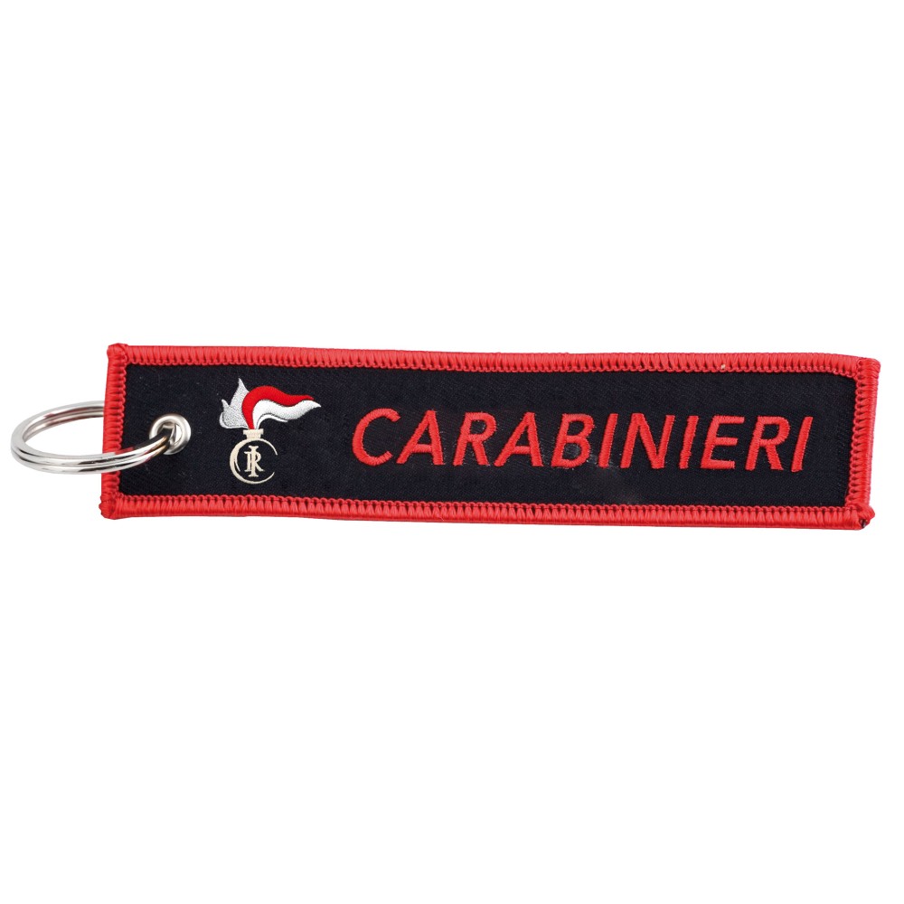 Portachiavi ufficiale Carabinieri in stoffa ricamata nero e rosso – Doni Preziosi