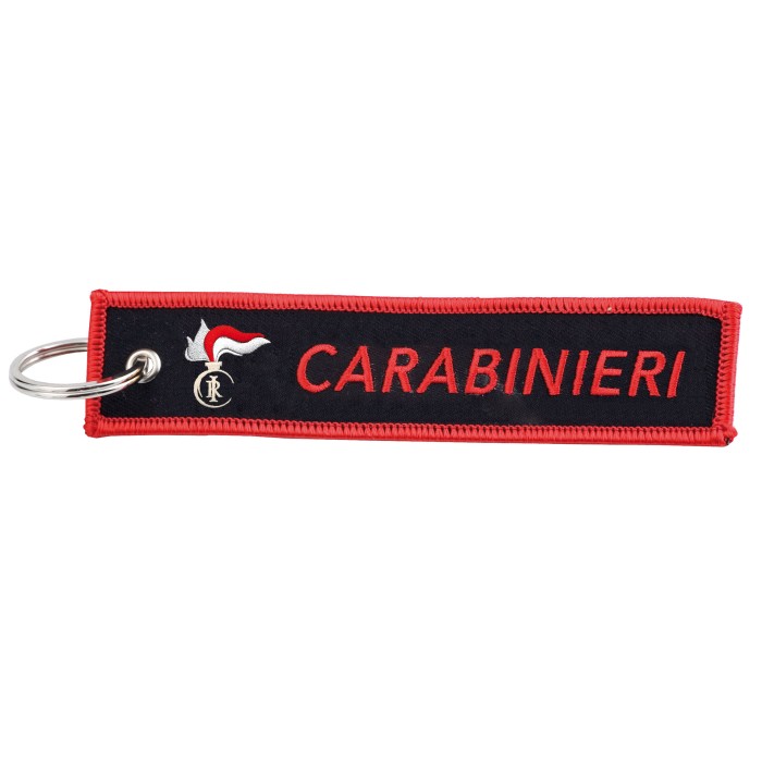 Portachiavi ufficiale Carabinieri in stoffa ricamata nero e rosso – Doni Preziosi