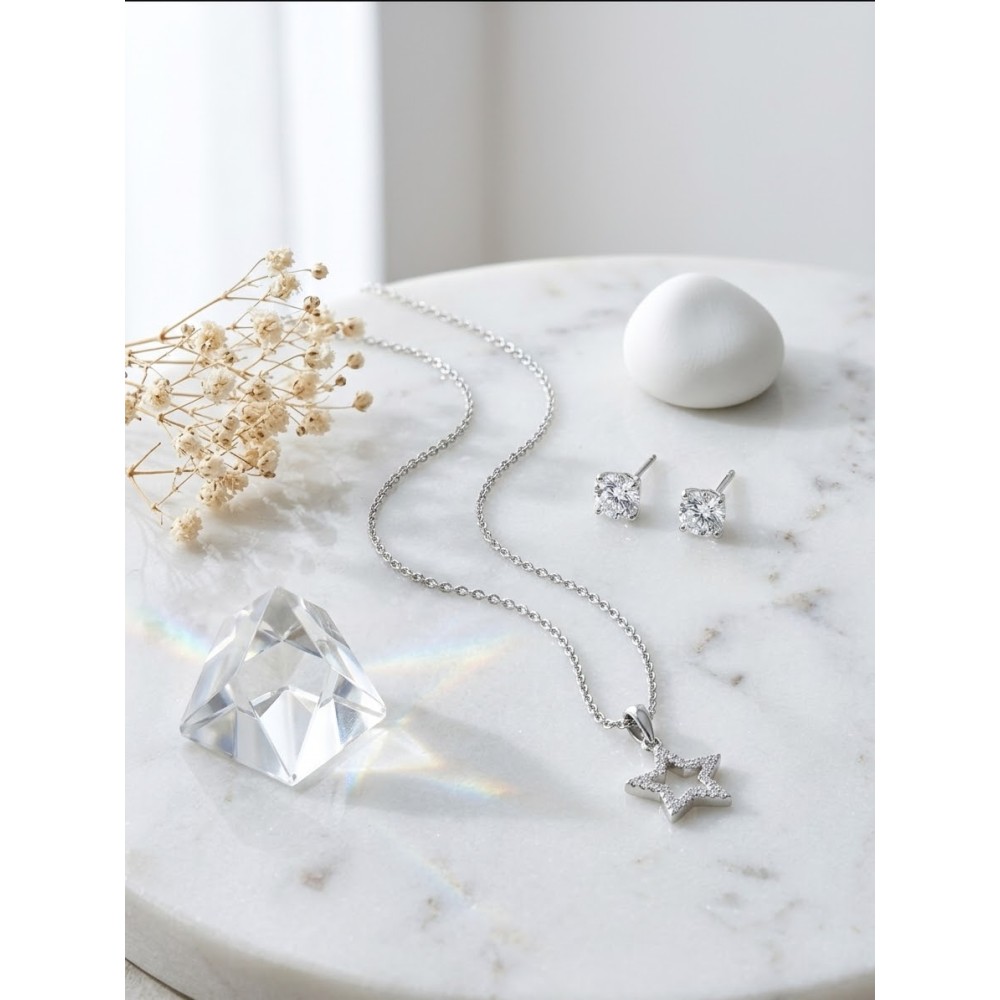Set Collana Stella ed Orecchini Punto Luce