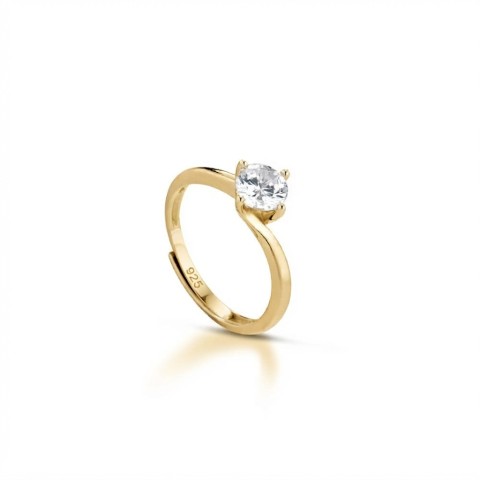 Anello Solitario donna in argento 925% regolabile