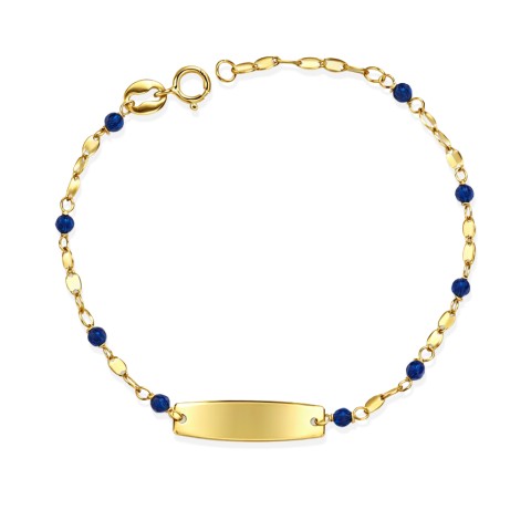 Bracciale Baby con Corallini  in Oro CON TARGHETTA Incisione Omaggio