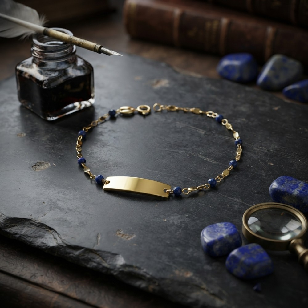Bracciale Baby con Corallini  in Oro CON TARGHETTA Incisione Omaggio