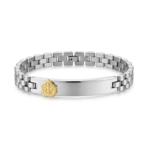 Bracciale bianco doppio in acciaio personalizzabile con fregio e incisione per giuramento – Doni Preziosi