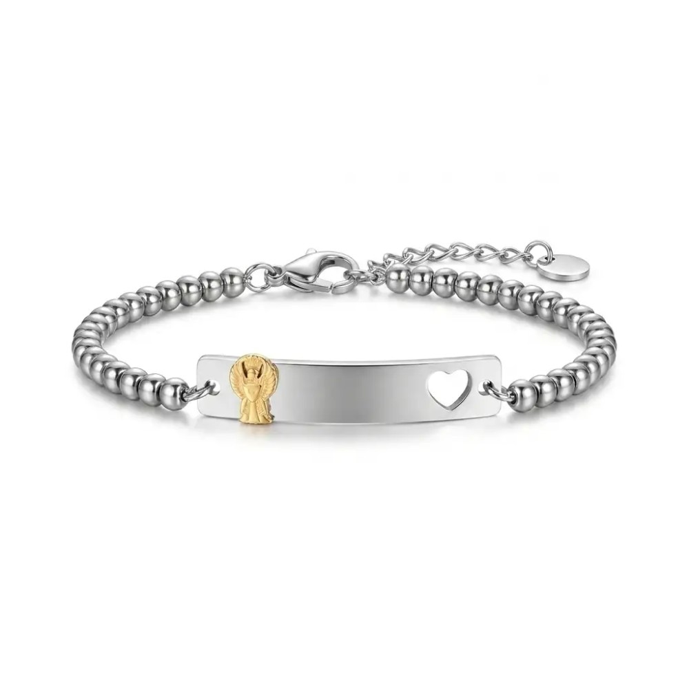 Bracciale Donna Personalizzabile con Fregio e Incisione in Acciaio per Giuramento