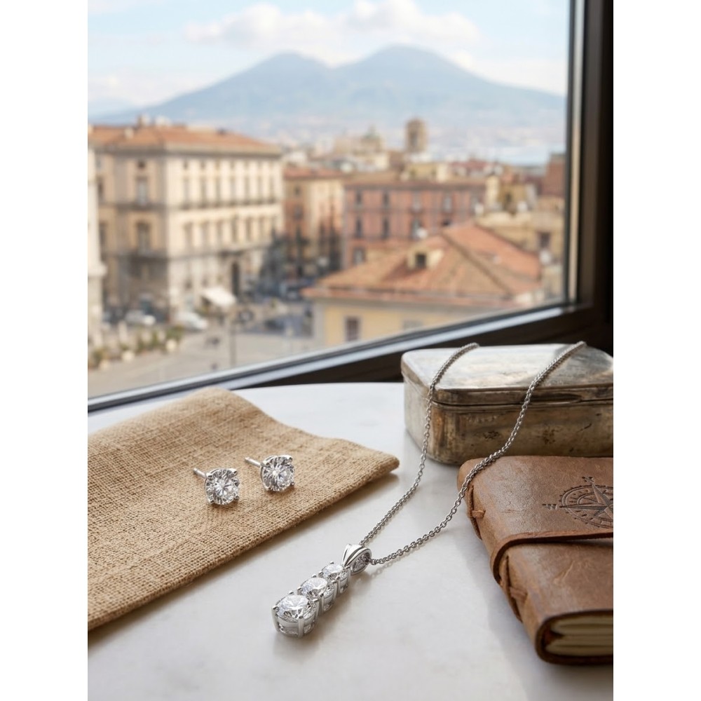 Set Collana Trilogy ed Orecchini Punto luce