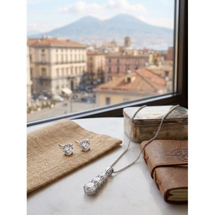 Set Collana Trilogy ed Orecchini Punto luce