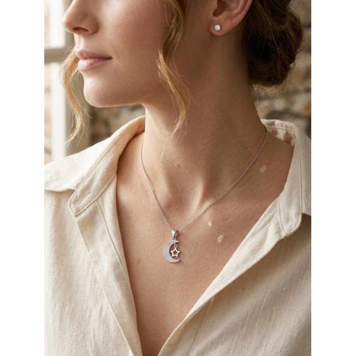 Set Collana Luna&Stella ed Orecchini Punto Luce