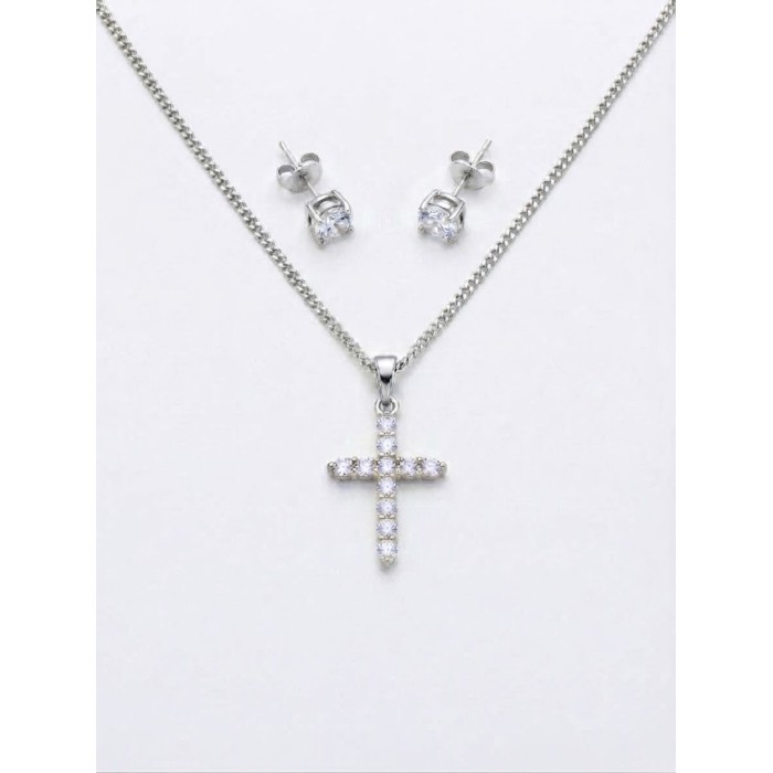 Set Collana Croce ed Orecchini Punto Luce