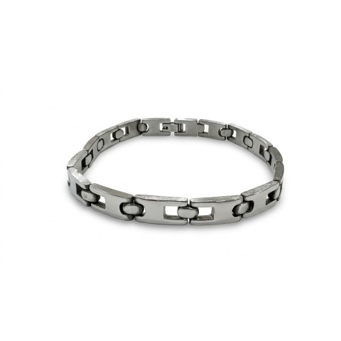 Bracciale uomo Dual Core in acciaio bicolore con design geometrico – Doni Preziosi