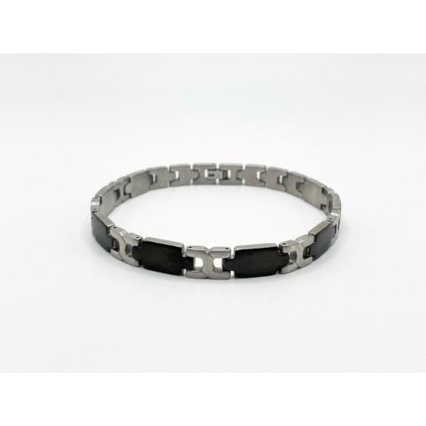 Bracciale uomo Black & Steel con acciaio e maglie nere – Doni Preziosi