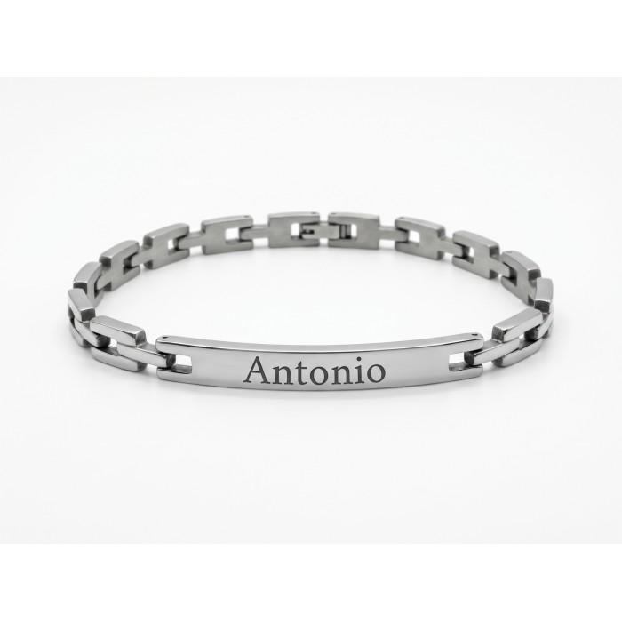 Bracciale Uomo a Maglie Personalizzabile in Acciaio
