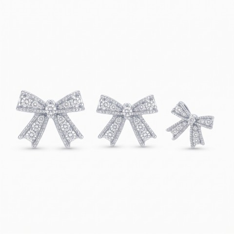 Set Orecchini fiocco pavè